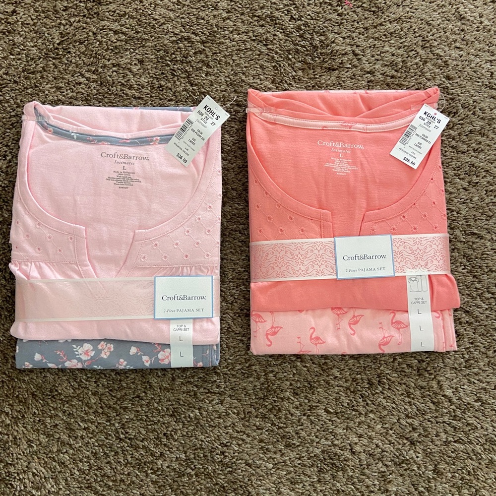 NWT 2 sets Croft & Barrow L sleepwear.L